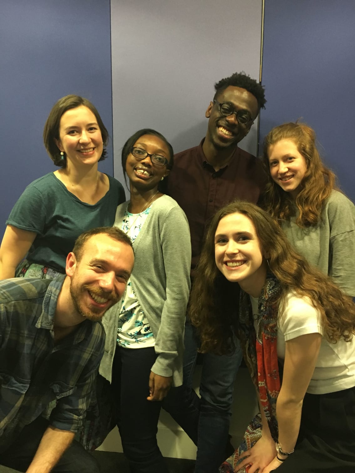 The podcast team. From left to right: Amica Sciortino Nowlan, Louisa Danquah, Axel Kacoutié, Milicia Cortanovacki, Ariel Silverman, Olica Amura. 